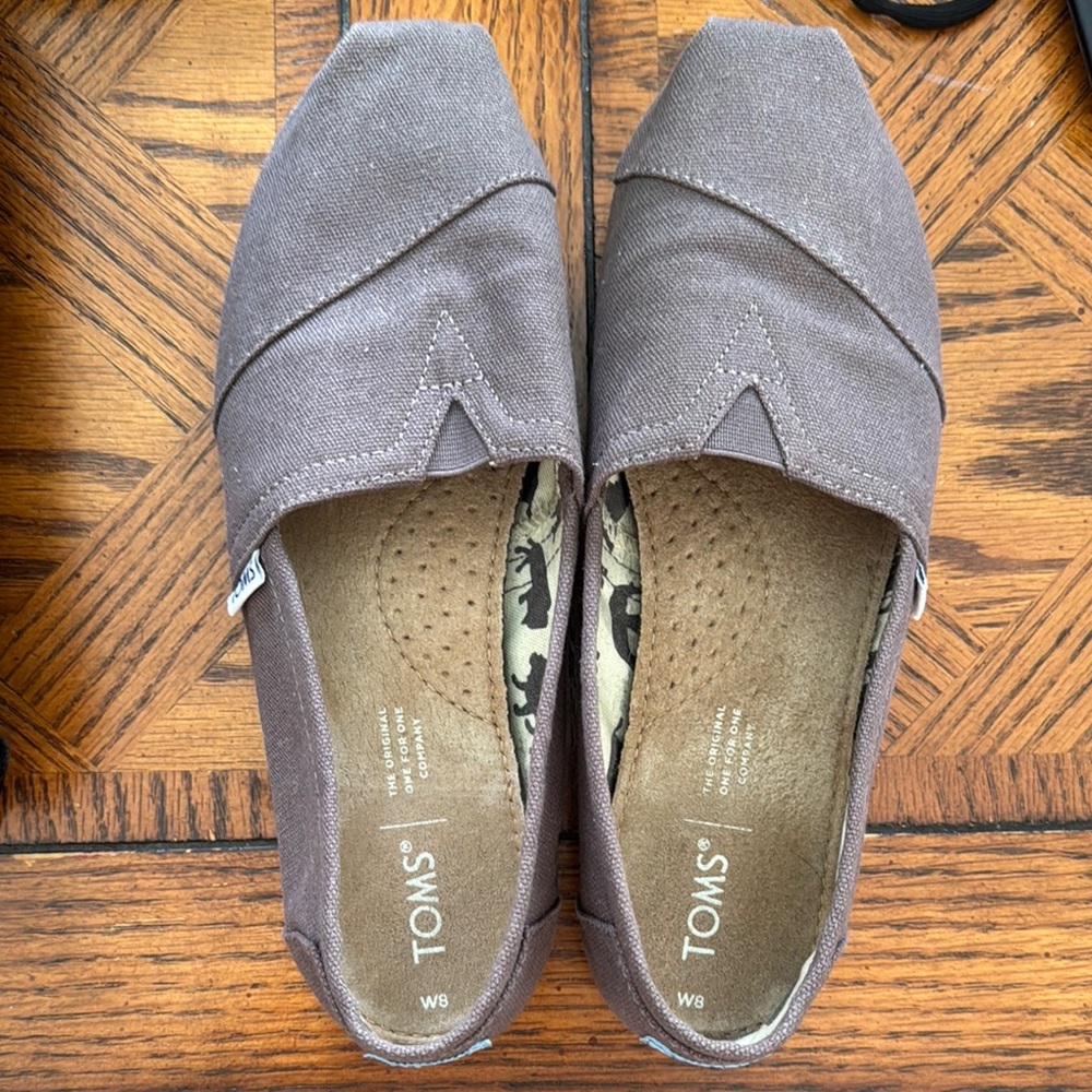 TOMS Gray Slip-On Shoes